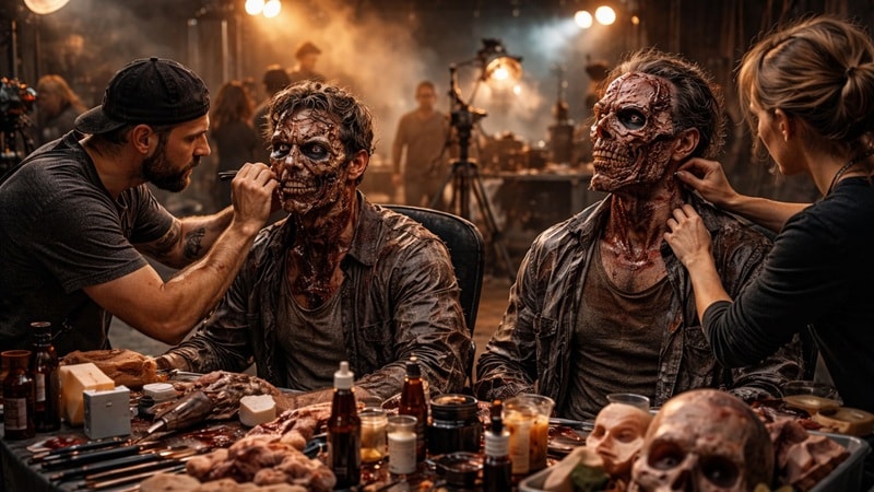 making special effects on film set