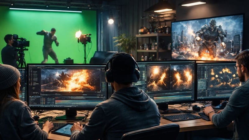 editing film with vfx