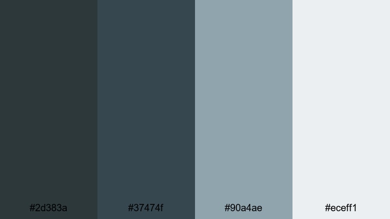 shadow studio slate outer space color palette with hex codes