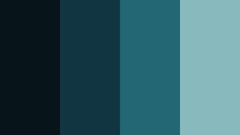shadowed aqua frames low key cyan color palette with hex codes
