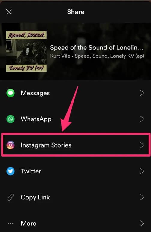 Partager la musique Spotify sur Instagram Story