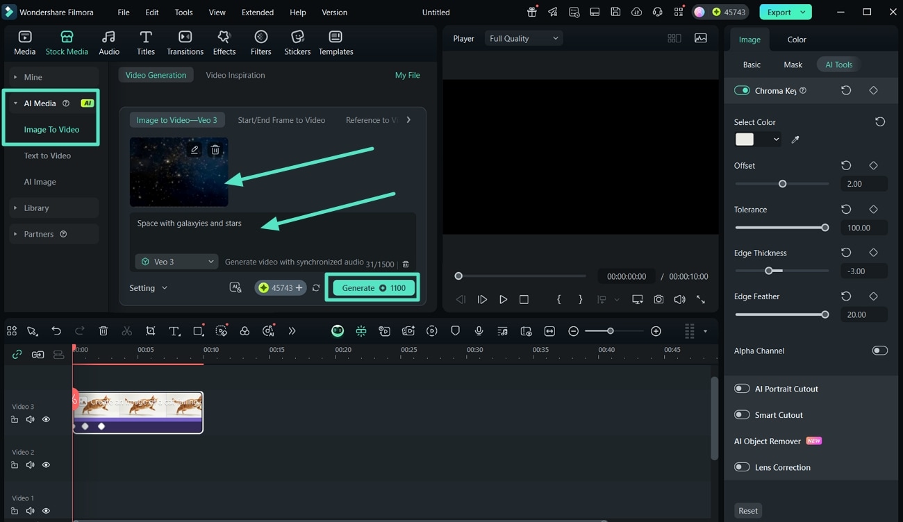 generate shooting star meme ai background