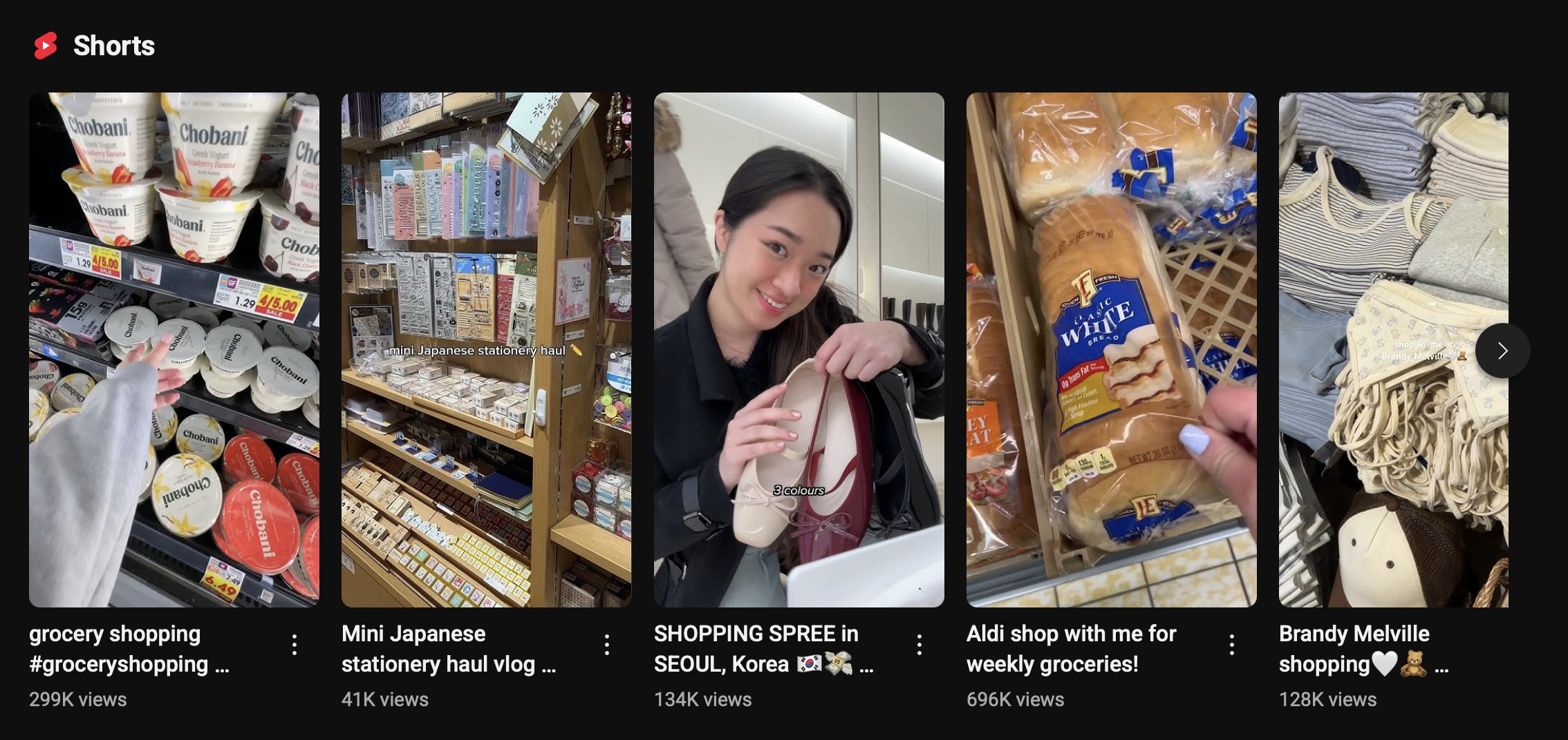 youtube shorts shopping vlog