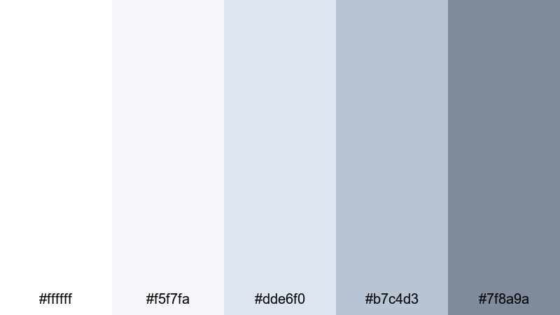 silent alpine drift snow color palette with hex codes