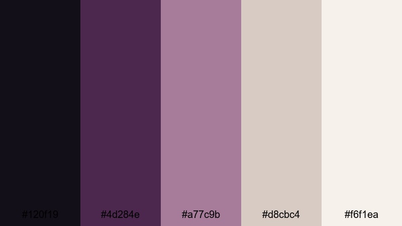 silent film plum purple plum color palette with hex codes