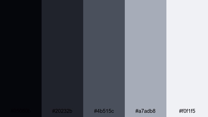 silent orbit neutrals space color palette with hex codes