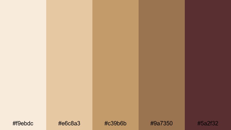 silk envelope branding tan color palette with hex codes