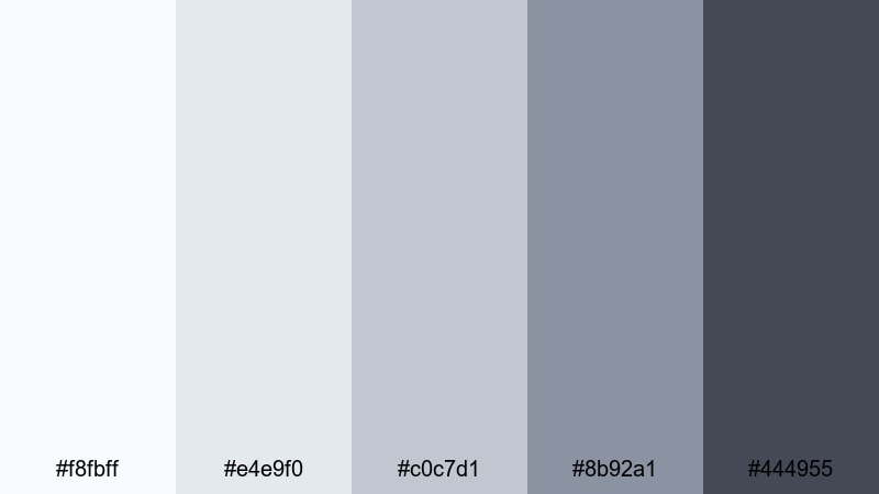 silver bell snowfall winter color palette with hex codes