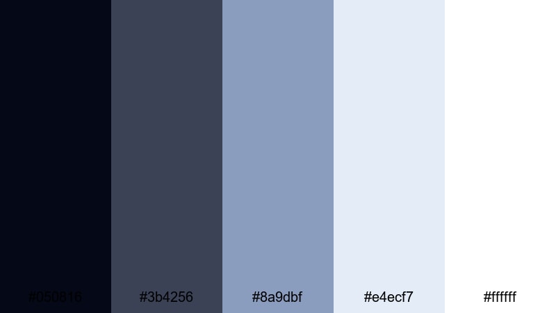 silver comet branding celestial color palette with hex codes