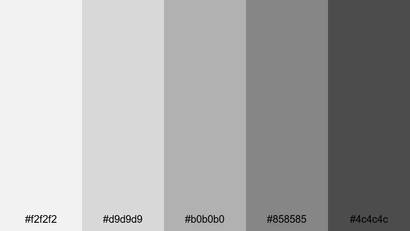 silver screen whisper monochrome color palette with hex codes