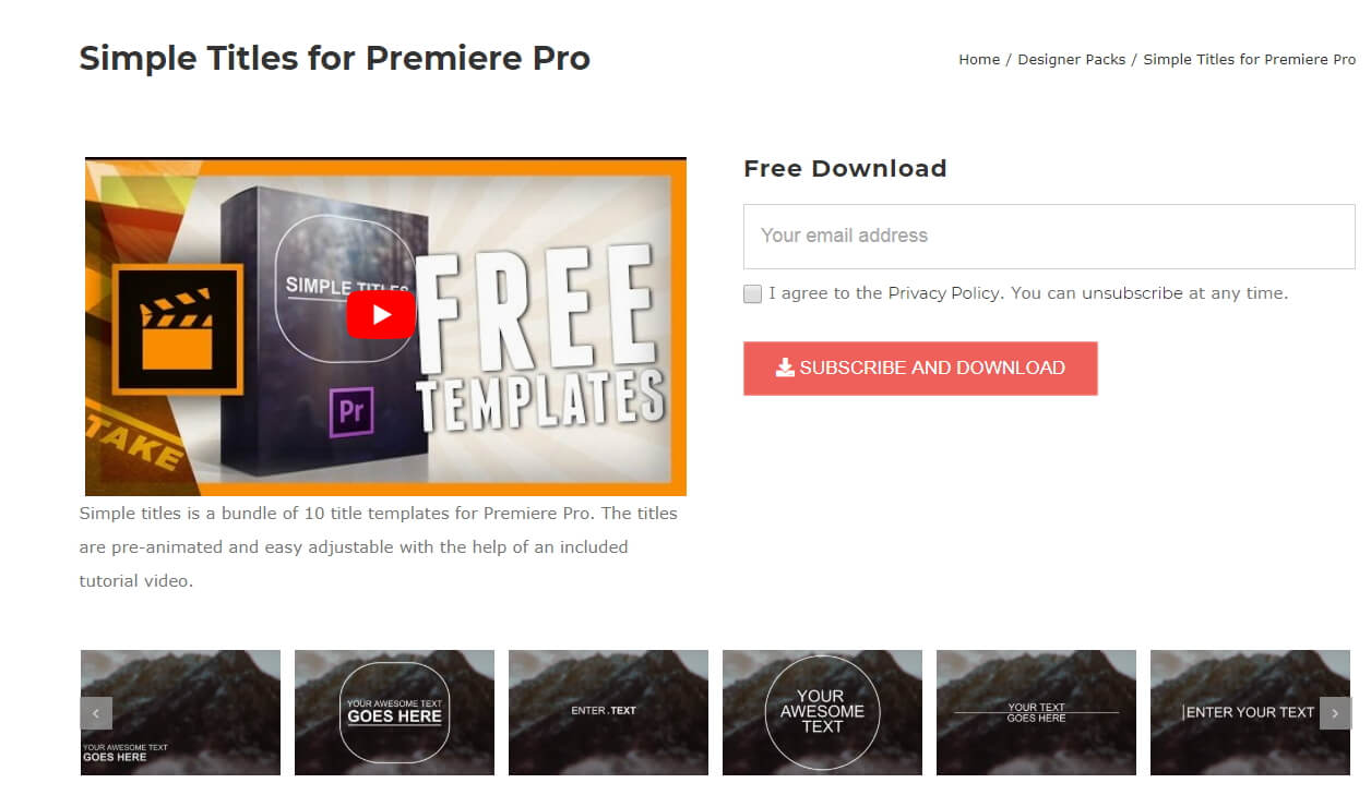 download free adobe premiere templates