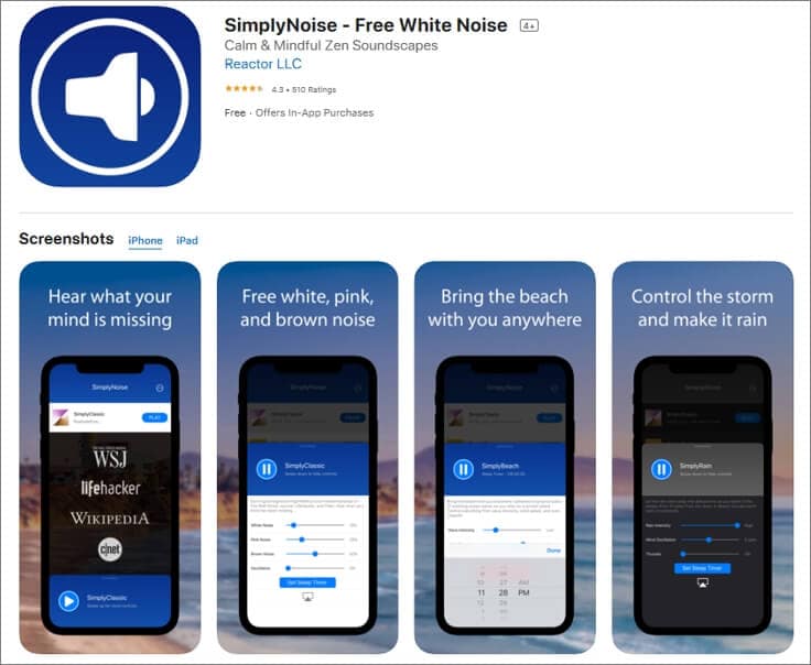   تطبيق SimplyNoise Free White Noise