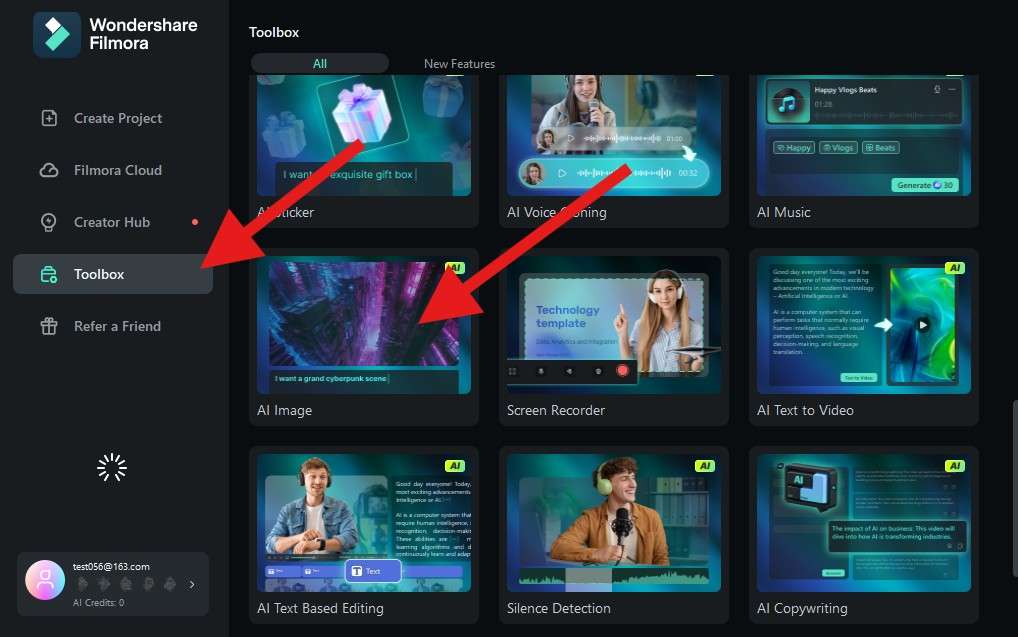 activate ai image feature filmora desktop