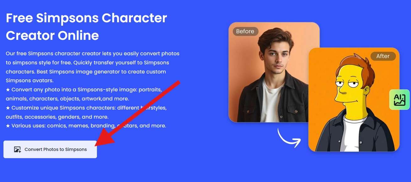 try fotor simpsons character ai conversion