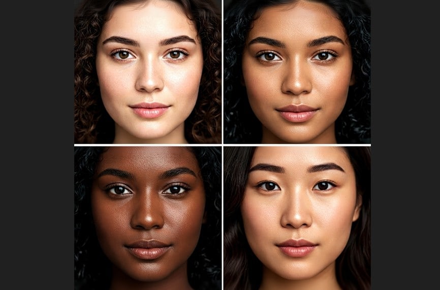 face with different colors