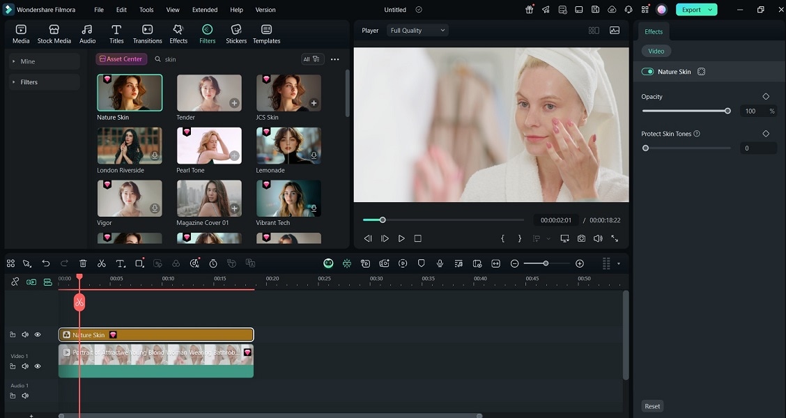 filmora filters menu