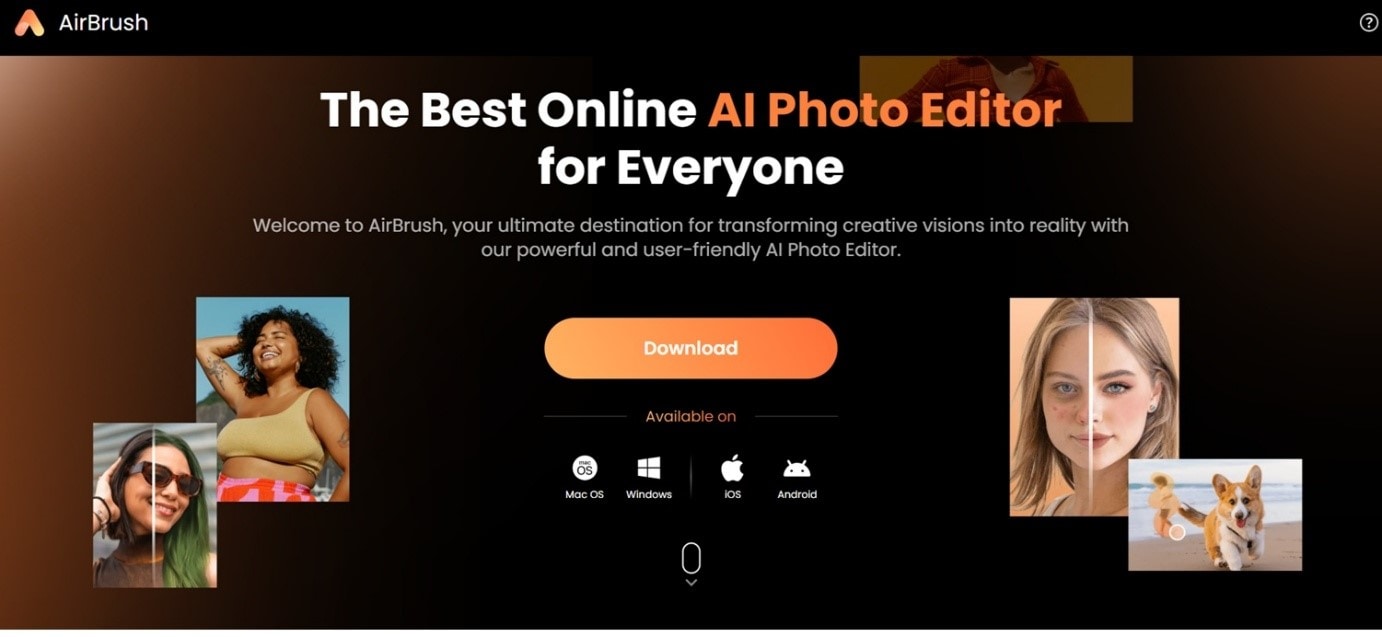 airbrush website interface
