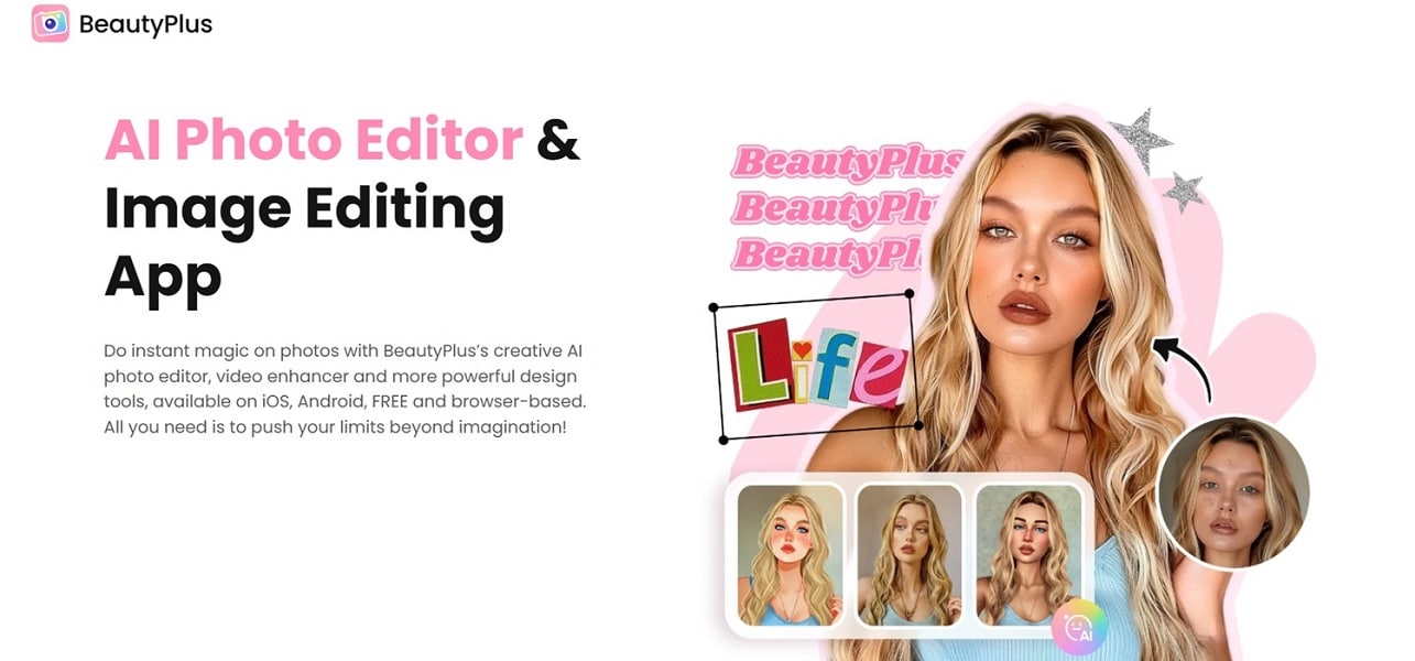beautyplus website interface