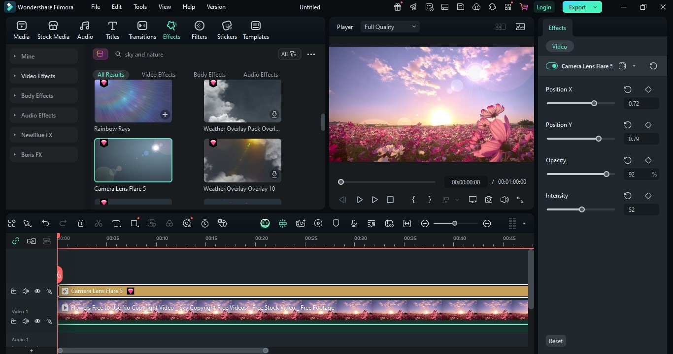 adjust the filter's intensity to your liking