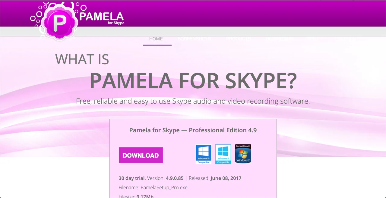 pamela skype recording software