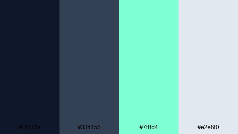 slate aqua grid aquamarine color palette with hex codes