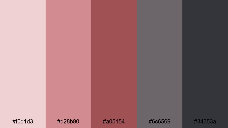 slate ruby minimal gray red color palette with hex codes