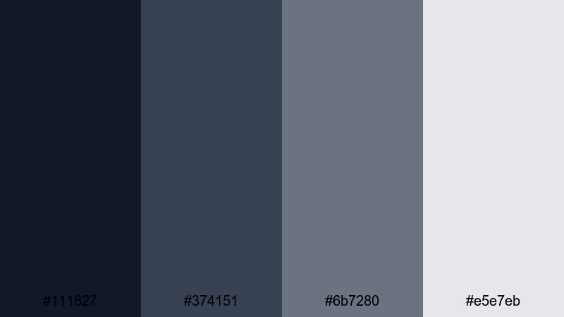 slate to silver flow gradient color palette with hex codes