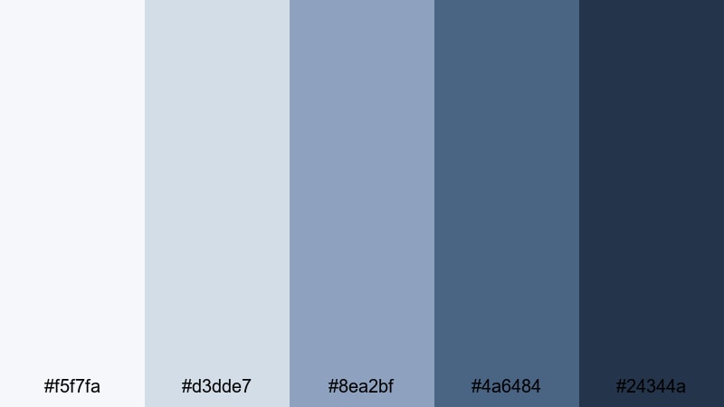 slate wave modern blue color palette with hex codes