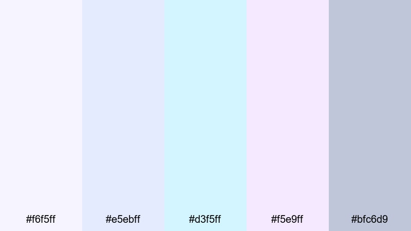 sleek iridescent ui holographic color palette with hex codes