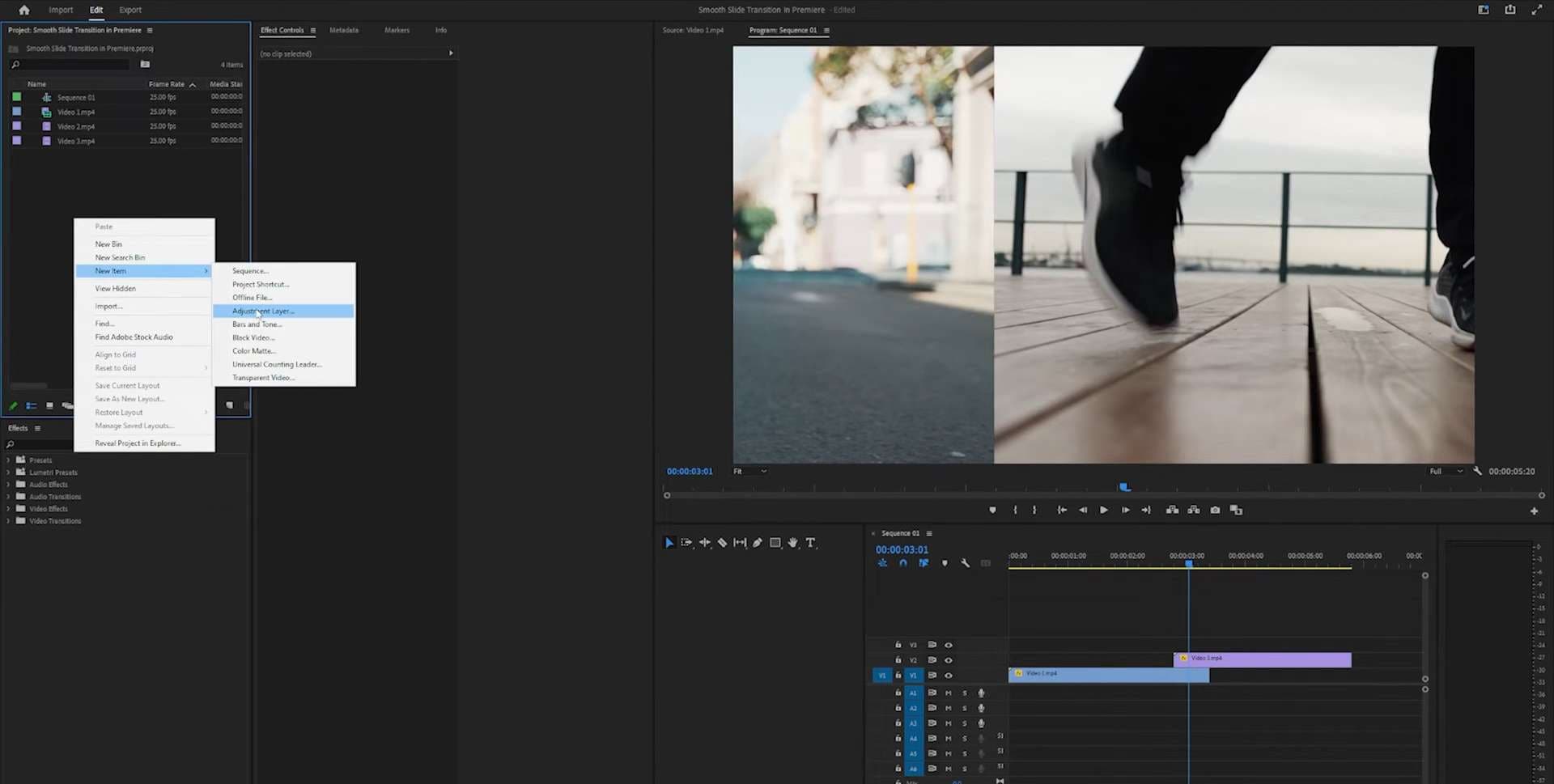 add adjustment layer in premiere pro