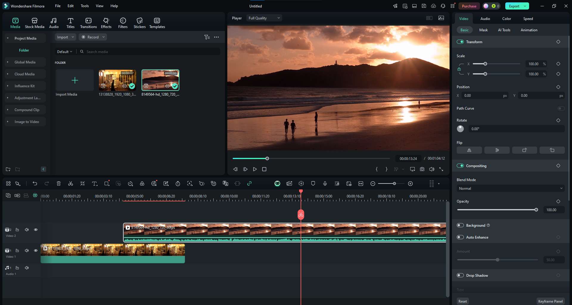 drag and drop videos to timeline