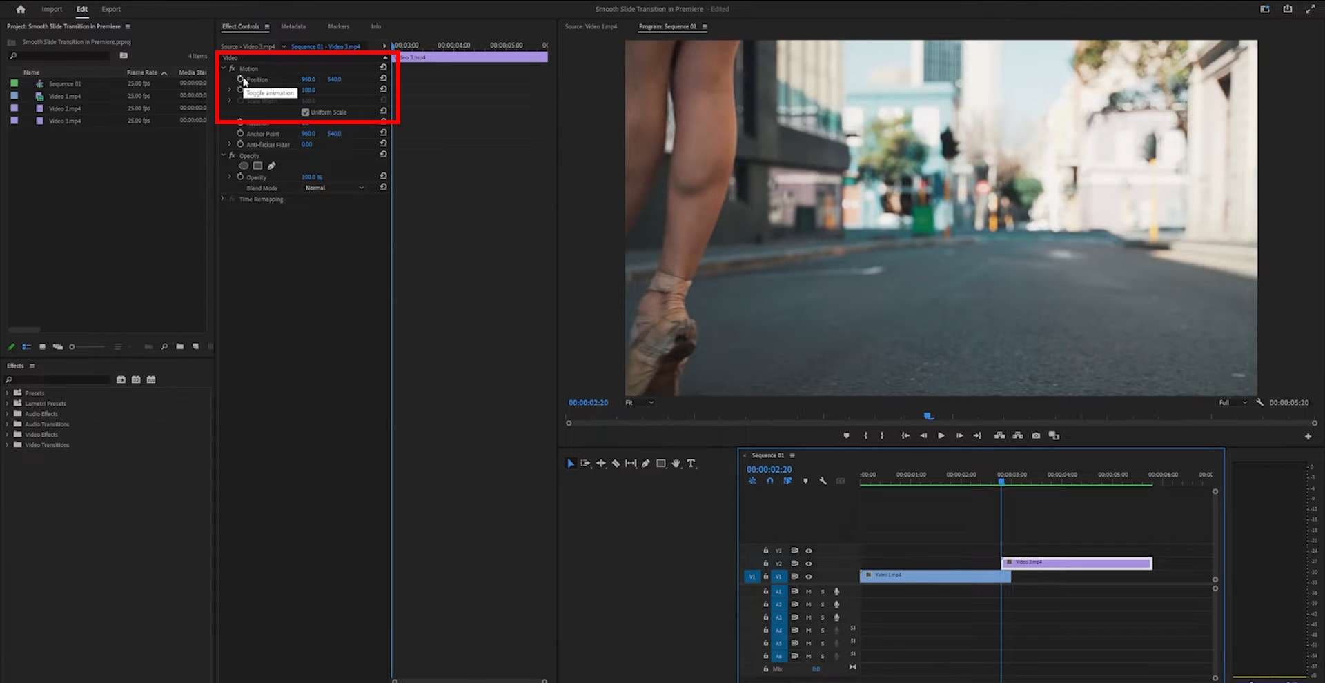 make the video go off frame