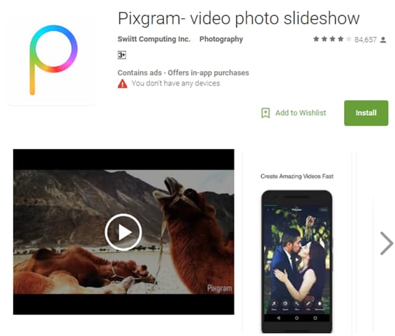 pixgram app per slideshow 