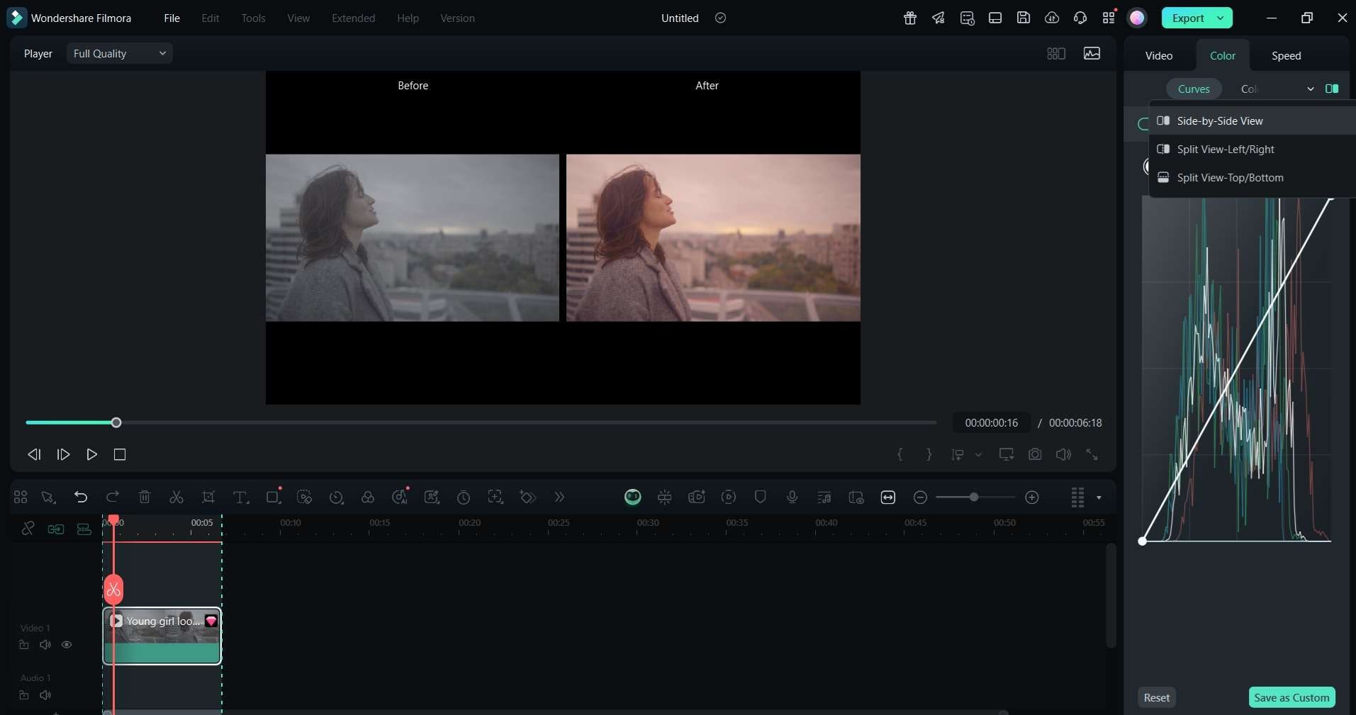 before and after split view