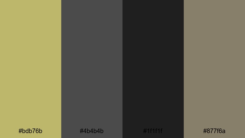 smoke filled bunker dark khaki color palette with hex codes