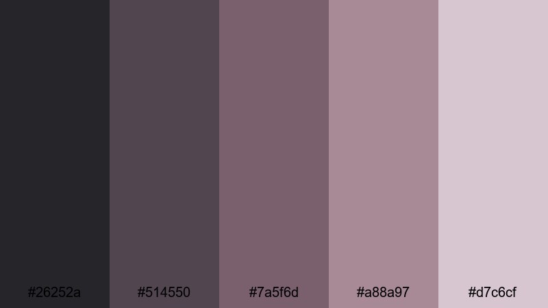 smoke screen reverie gray maroon color palette with hex codes