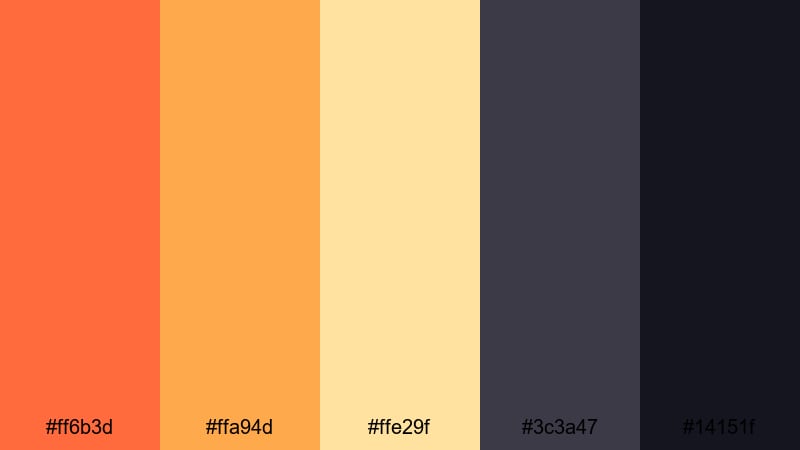 smoke trail intensity lava color palette with hex codes