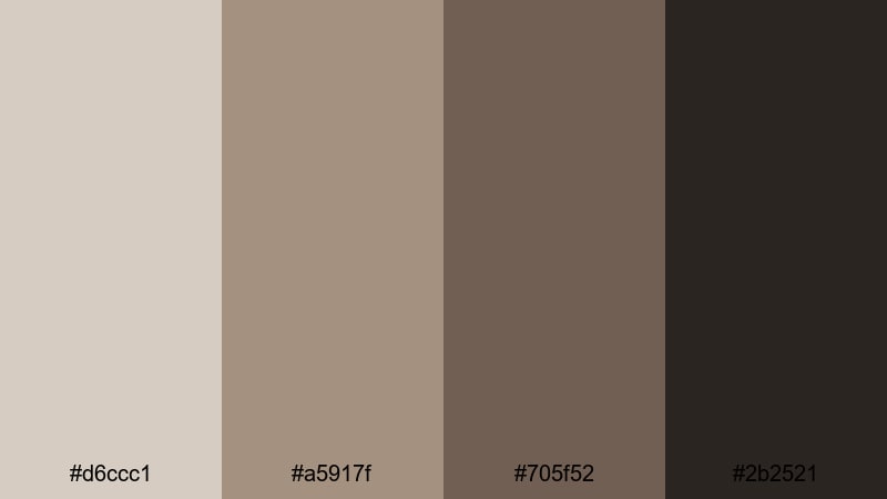 smoked timber frames gray brown color palette with hex codes
