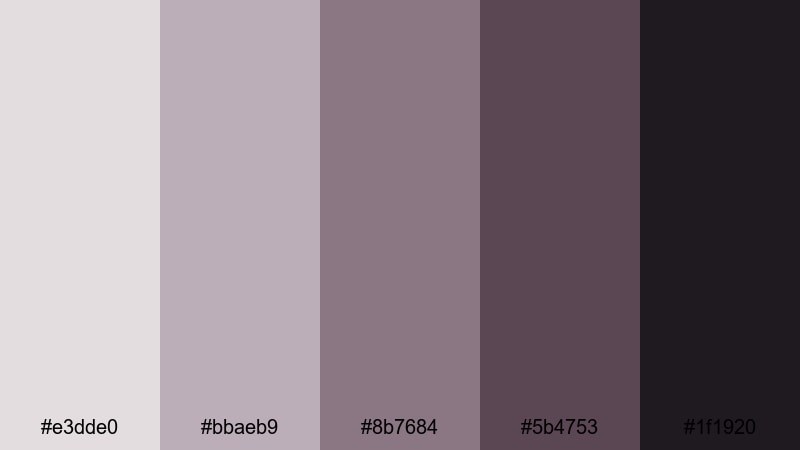 smoky city skyline mauve taupe color palette with hex codes