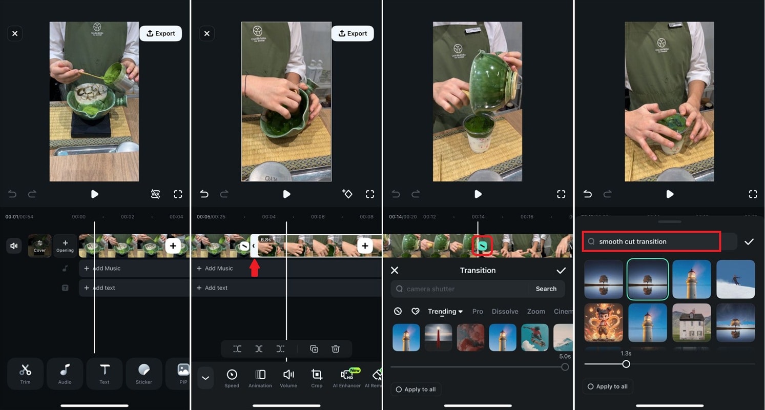 apply smooth transition