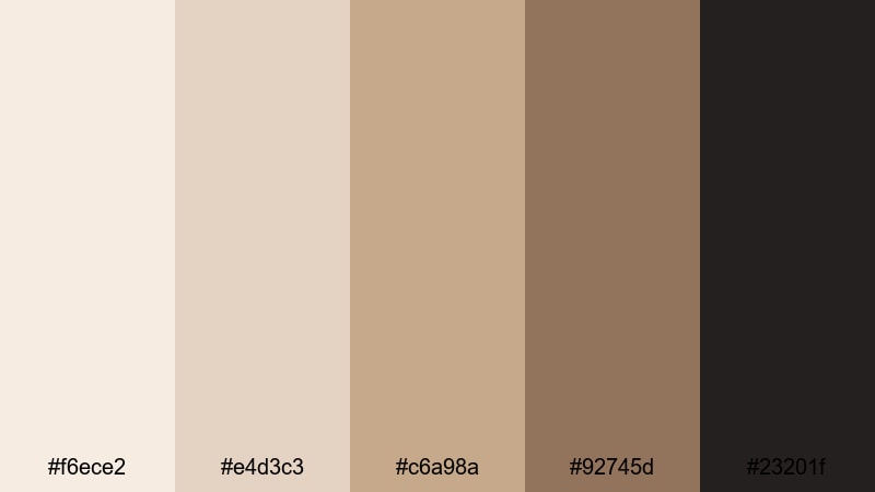 smooth macchiato interface coffee cream color palette with hex codes