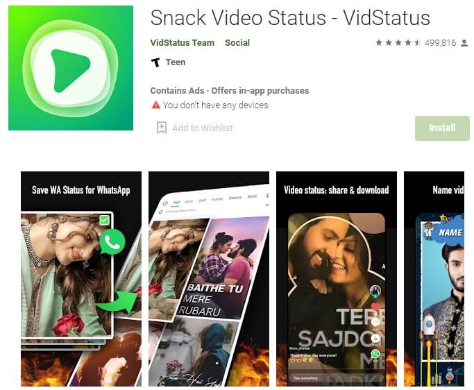snack video status maker