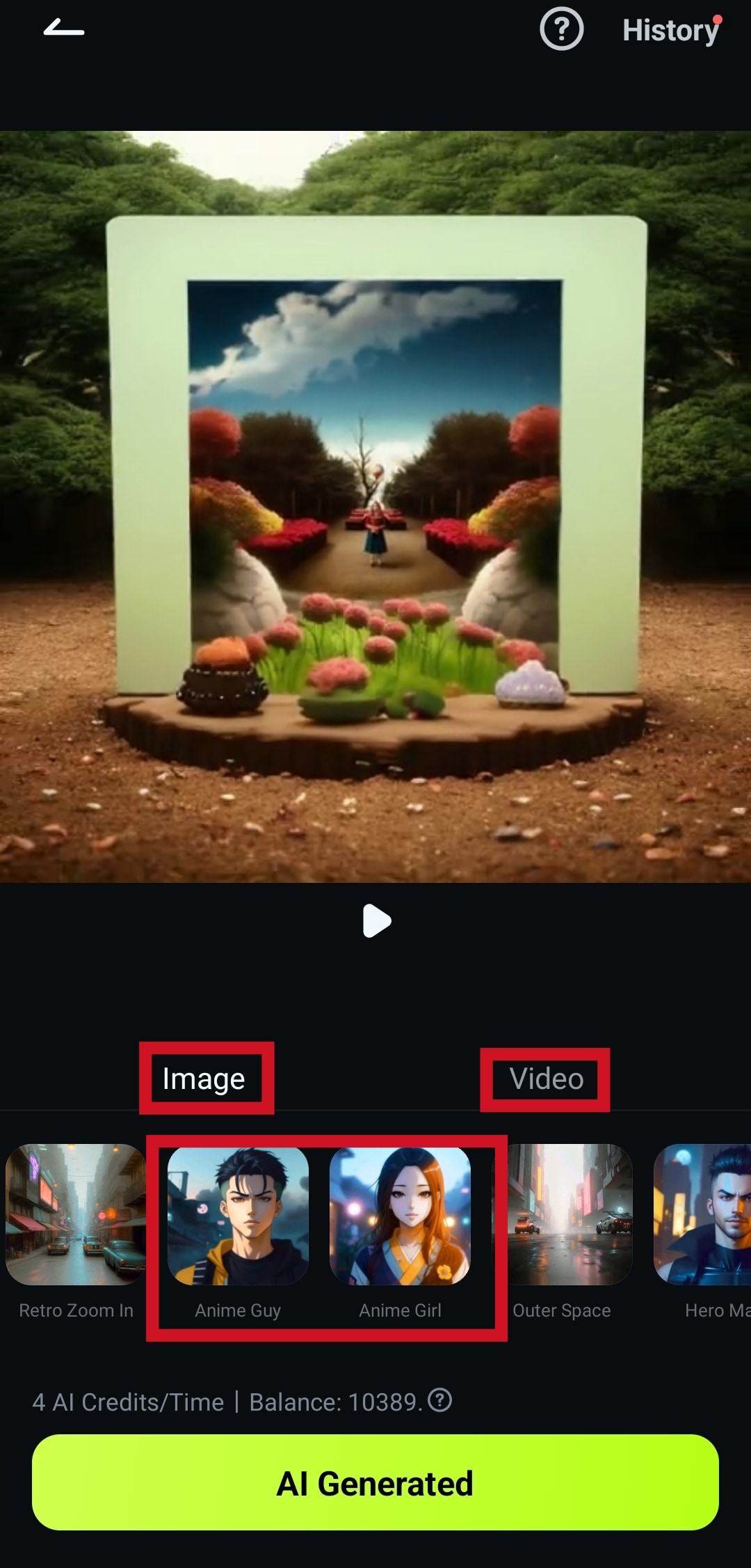 select image or video