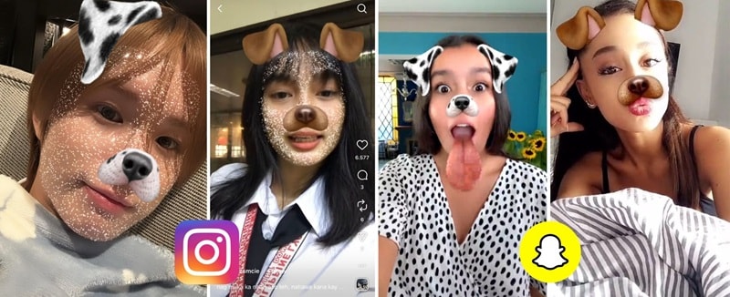 dog filters snapchat vs instagram