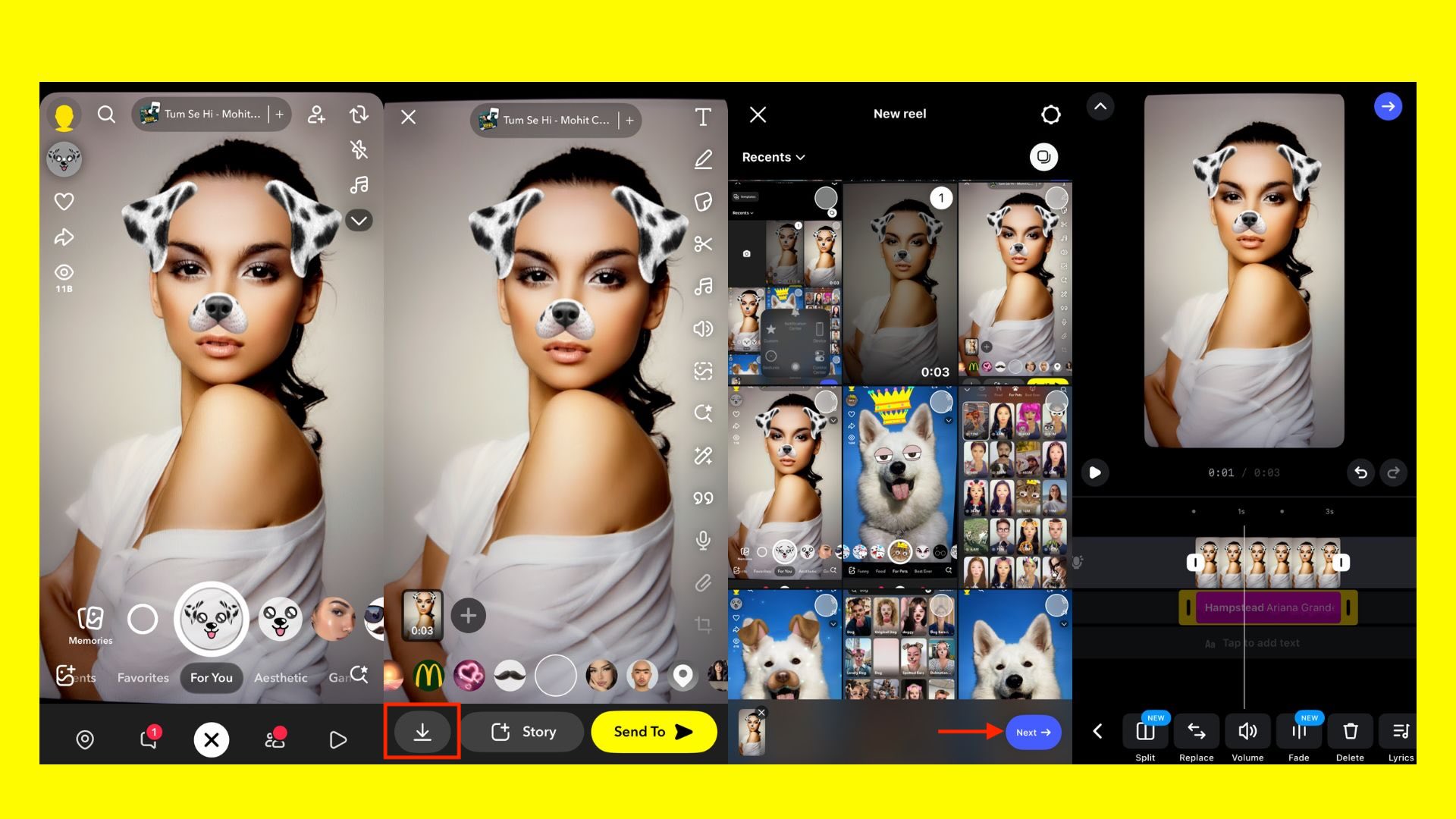 upload snapchat dog filter to instagram