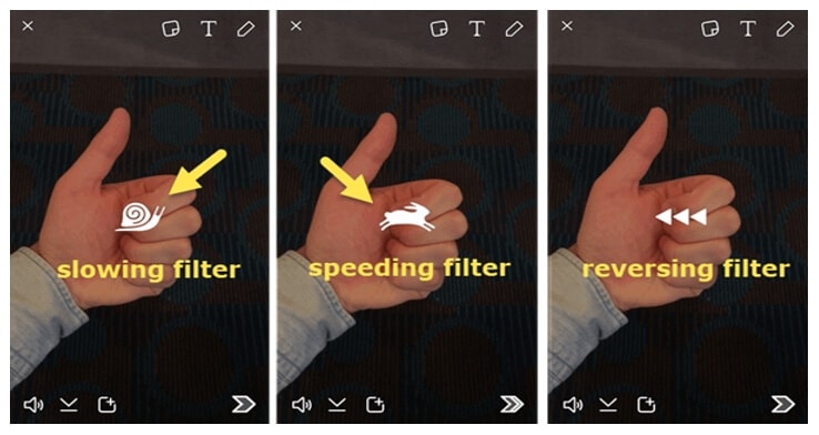 filtro de reversa incorporado en snapchat