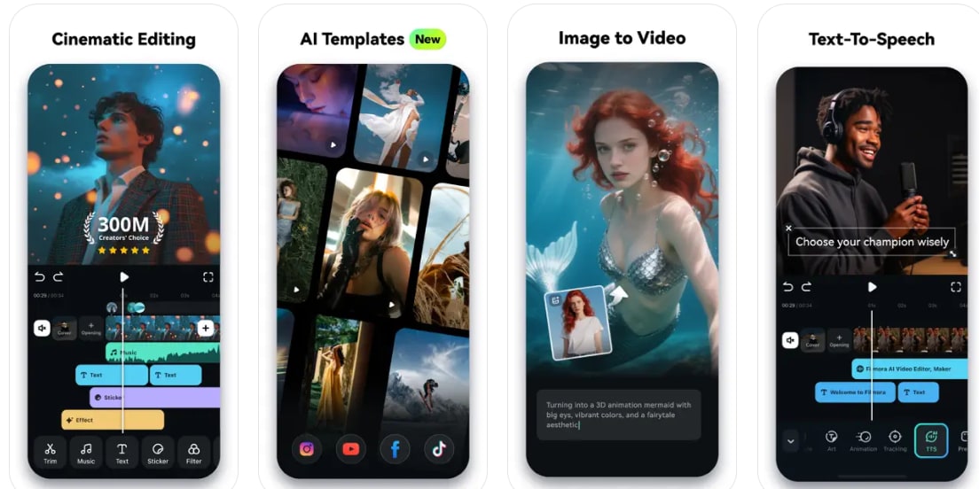filmora mobile snapchat video editor