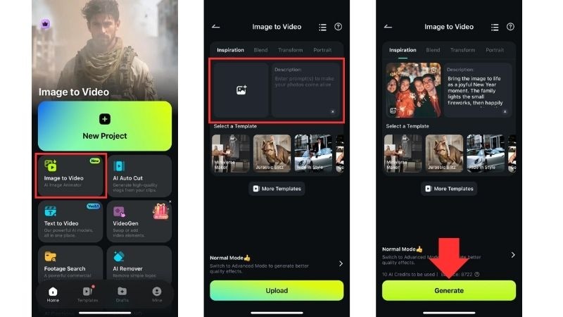 import and generate in filmora