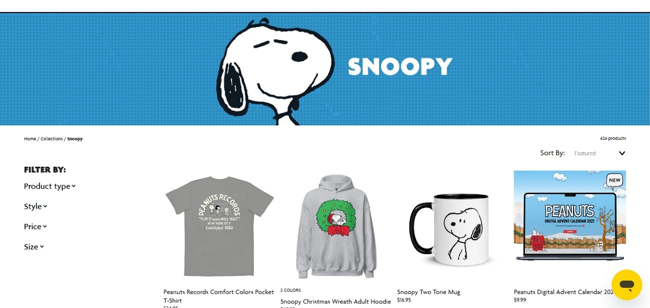 find aesthetic Snoopy PFP images from official Peanuts pages