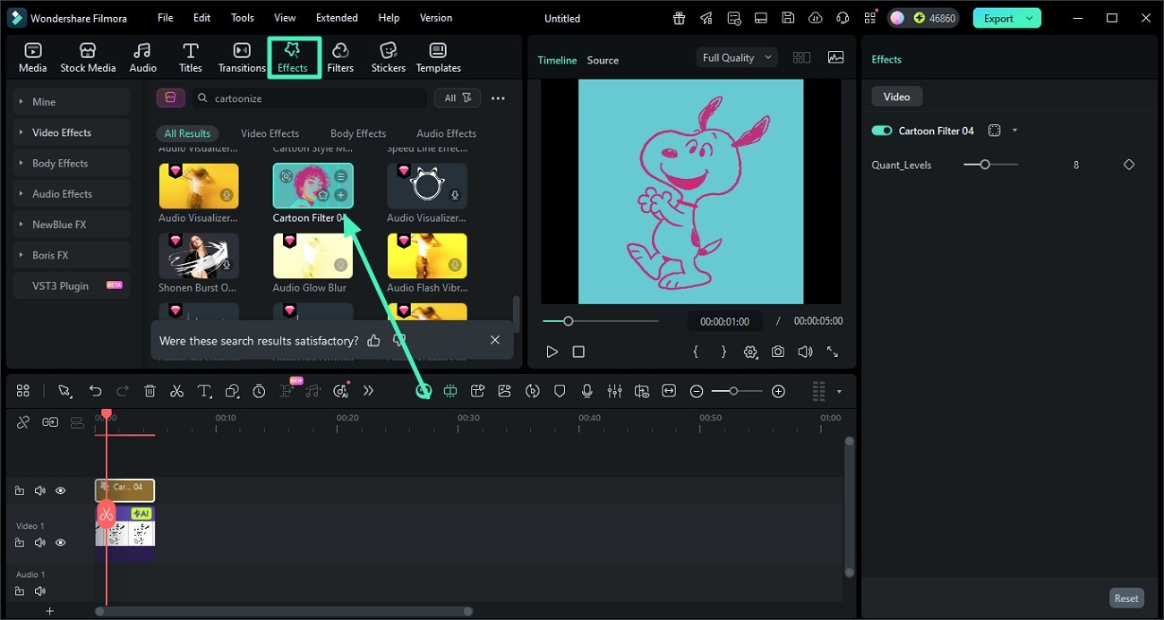 applying cartoon effects to enhance the Snoopy profile picture